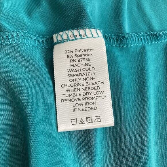 Susan Graver Women’s Liquid Knit Turquoise Dress Size 1X Stretchy Lagenlook - Picture 4 of 12